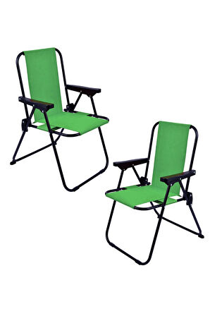 EXENT 2 Adet 2-6 Yaş LÜX Çocuk Piknik Sandalyesi-Mini Kamp Sandalyesi-Yeşil
