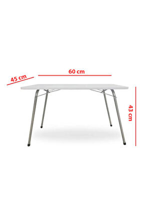 Exent 45X60 cm Kamp Sehpası, Piknik, bahçe balkon plaj sehpası Katlanır Sehpa-BEYAZ