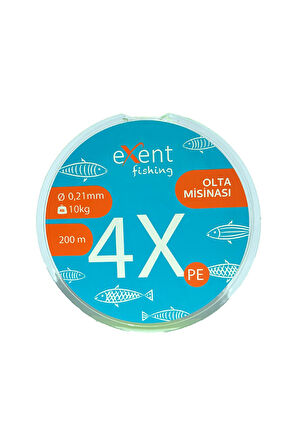 Exent 4 Örgü 0,21 mm 200 metre SARI Balıkçı Misinası