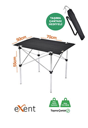 Exent 2 adet Rejisör ve 50x70 Kamp Masası SET-Kamp, Piknik masa sandalye seti 2+1