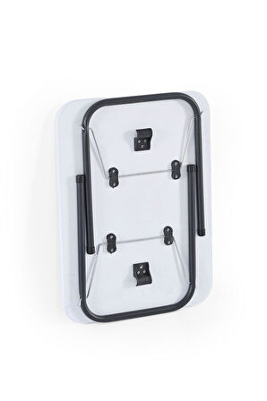 Exent 45X60 cm Kamp Sehpası + 3 Adet MAVİ Tabure Piknik, bahçe balkon sehpası Katlanır Sehpa-B-3M