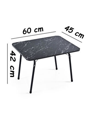 Exent 45X60 cm Kamp Sehpası + 3 Adet YEŞİL Tabure Piknik, bahçe balkon sehpası Katlanır Sehpa-ME-3Y
