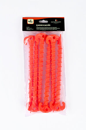İntercamp 6' li 24 cm Çadır Kazığı, Çakma Kazığı, Çadır Sabitleme Kazığı, Kancalı Kazık, Plastik