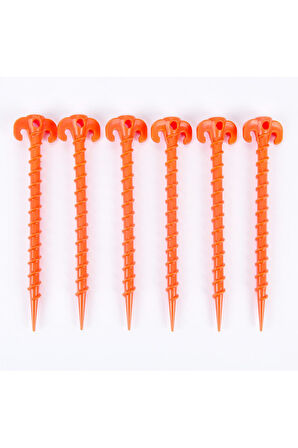 İntercamp 6' li 24 cm Çadır Kazığı, Çakma Kazığı, Çadır Sabitleme Kazığı, Kancalı Kazık, Plastik