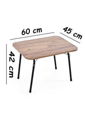 Exent 45x60 Katlanır Masa + 2 Adet Kamp Sandalyesi, Çift dikişli 120 kg kapasiteli-2KIR-ATL