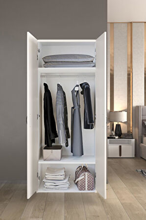 Oskar 2 Kapaklı Elbise Dolabı-2 Kapılı Gardırop