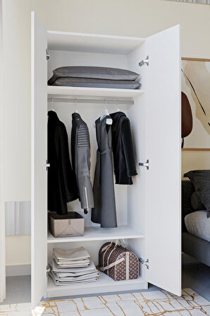 Oskar 2 Kapaklı Elbise Dolabı-2 Kapılı Gardırop