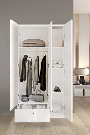 Oskar 3 Kapaklı Elbise Dolabı-3 Kapılı Gardırop