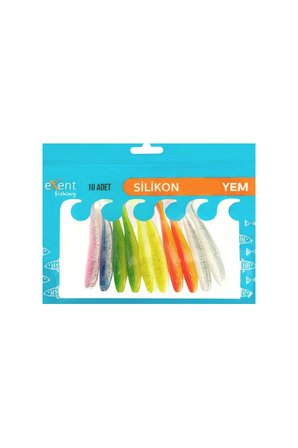 Exent 8 cm Silikon Suni Yem Seti 10 Adet + 3 Adet 7,5 cm Rapala-Gerçek Görünümlü Suni yem