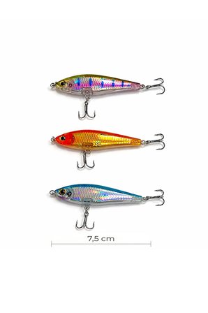 Exent 8 cm Silikon Suni Yem Seti 20 Adet + 3 Adet 7,5 cm Rapala-Gerçek Görünümlü Suni yem