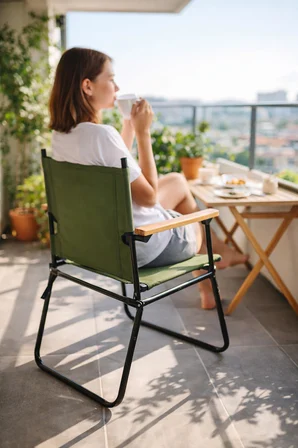 Katlanır Kamp Sandalyesi – Metal Gövde, Piknik, Balkon, Bahçe Sandalyesi (120 kg Taşıma Kapasiteli)