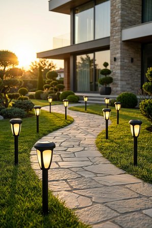 🌞 6'lı Solar Bahçe Lambası Sarı LED Güneş Enerjili Yol ve Peyzaj Aydınlatması 30 cm