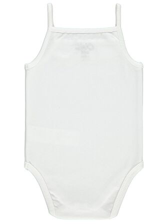 Civil Baby Kız Bebek Çıtçıtlı Badi 3-9 Ay Beyaz