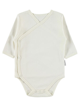 Civil Baby Bebek Kruvaze Yaka Çıtçıtlı Badi 1-6 Ay Ekru