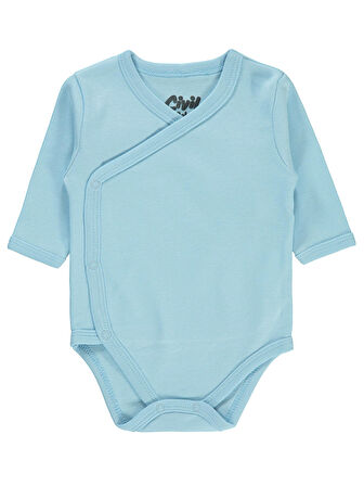 Civil Baby Bebek Kruvaze Yaka Çıtçıtlı Badi 1-6 Ay Mavi