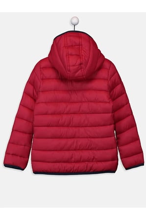 LCW Kids Kırmızı Kapüşonlu Uzun Kollu Erkek Çocuk Şişme Mont