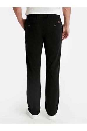 LCWAIKIKI Classic Siyah Geniş Kalıp Gabardin Chino Pantolon