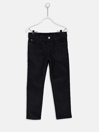 LCW Kids Siyah Skinny Kadife Erkek Çocuk Pantolon