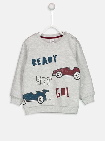 LCW baby Kar Beyazı Melanj Sweatshirt