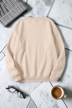 Unisex Energy Loading Baskılı Bisiklet Yaka Sweatshirt