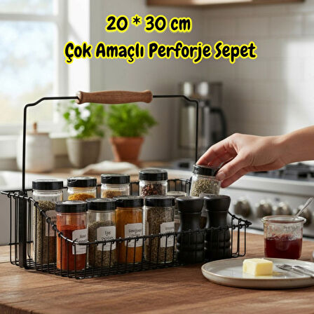 Vip Ahmet VP-168  20*30 cm Mutfak Banyo Ferforje Metal Sepet