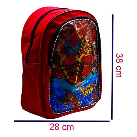 Gen-Of 2 Bölmeli Spider Man Okul Sırt Çantası Ve Beslenme Çantası Kırmızı KOD:1309