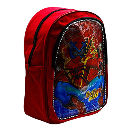 Gen-Of 2 Bölmeli Spider Man Okul Sırt Çantası Ve Beslenme Çantası Kırmızı KOD:1309