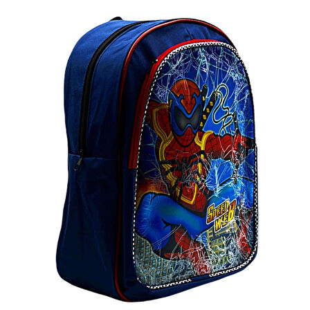Gen-Of 2 Bölmeli Spider Man Okul Sırt Çantası Ve Beslenme Çantası Lacivert KOD:1309