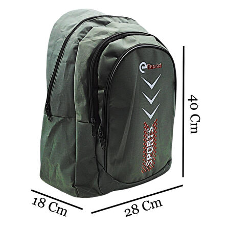 Gen-Of 3 Bölmeli Sport Okul Sırt Çantası Gri Kırmızı Noktalı KOD:701