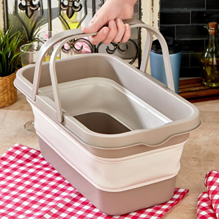 bigmate Portatif Katlanır Piknik Seti 25Lt Silikon Sepetli Masalı Piknik Sepeti