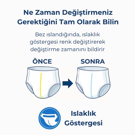 Yetişkin Hasta Emici Külot Bez X-Large 30 Adet - Koku Kontrollü , Ekstra Kuru Katmanlı 