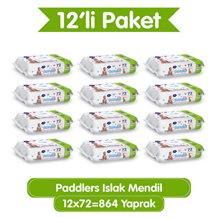 Paddlers Islak Mendil 72 x 12 li Koli(864 Yaprak)