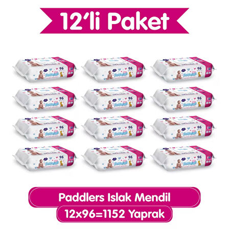 Paddlers Islak Mendil 12x96 lı Koli (1152 Yaprak)