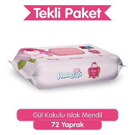 Paddlers Gül Kokulu 72'li Islak Mendil