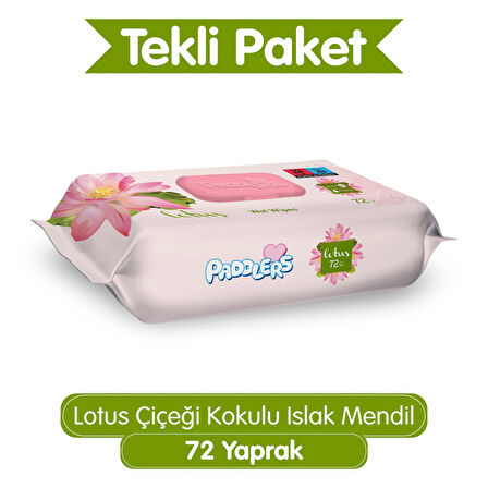Paddlers Lotus Çiçeği Kokulu 72'li Islak Mendil