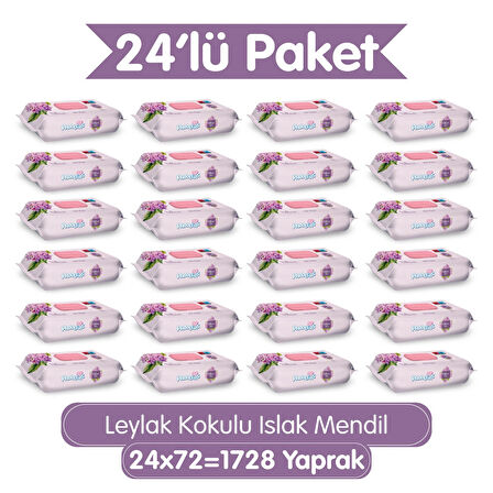 Paddlers Leylak Kokulu Islak Mendil 24x72 li Koli (1728 Yaprak)