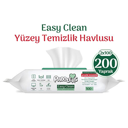 Easy Clean Beyaz Sabun Katkılı Yüzey Temizlik Havlusu 2x100 (200 Yaprak)
