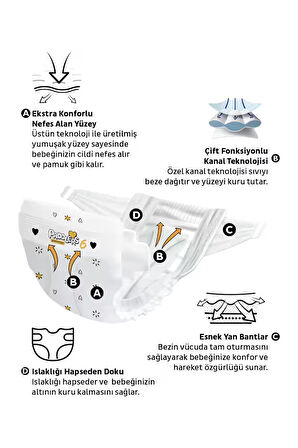 Paddlers Protection Bebek Bezi 6 Numara X-Large 64 Adet (15+Kg) 2'li Jumbo Set