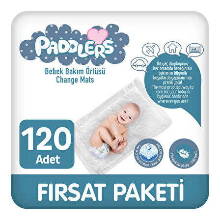 Paddlers 12x10 120 Adet Bebek Bakım Örtüsü (60X60 Boyutunda)