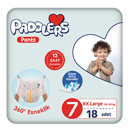 Paddlers Külot Bebek Bezi 7 Numara XX-Large 18 Adet (20-30 Kg) Eko Paket