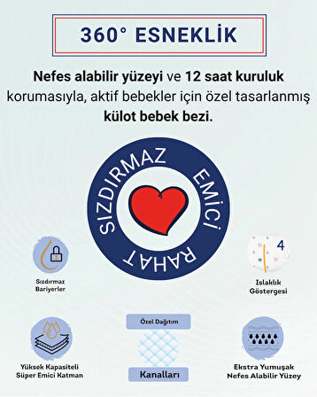Paddlers Külot Bebek Bezi 6 Numara X-Large 100 Adet (15+Kg) Ekstra Aylık Paket