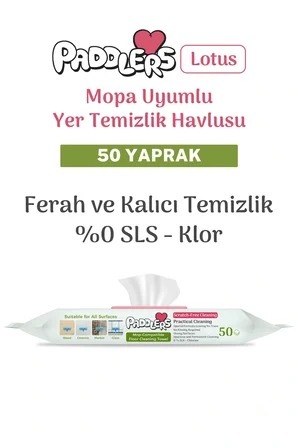 Easy Clean Lotus Çiçeği Kokulu Mopa Uyumlu Yer Temizlik Havlusu 50 Yaprak