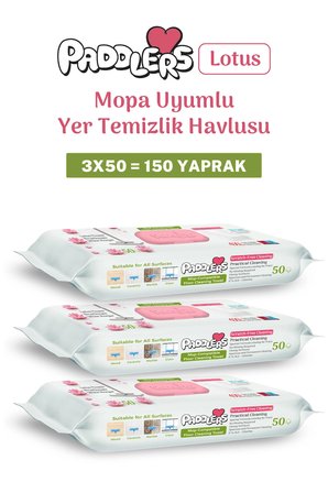 Easy Clean Lotus Çiçeği Kokulu Mopa Uyumlu Yer Temizlik Havlusu 3x50 150 Yaprak