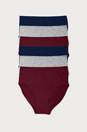 Kadın Siyah Beyaz Gri 6 Lı Paket Modal Yüksek Bel Slip Külot 1955