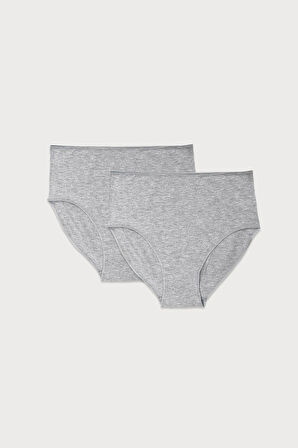 Kadın Siyah Beyaz Gri 6 Lı Paket Modal Yüksek Bel Slip Külot 1955