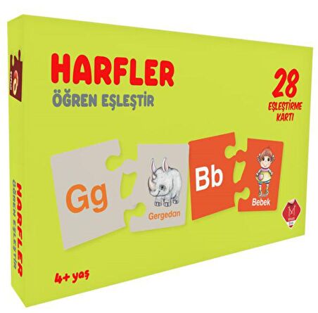 Harfler - Öğren Eşleştir 28 Kart (4+ Yaş) - Mikado Yayınları