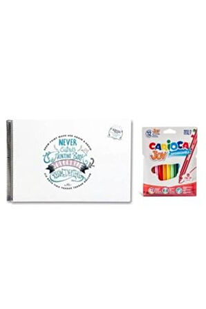 -tükenmez Resim Defteri-2 - 25x35cm & Carioca 12 Lı Joy