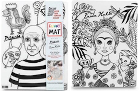 Funny Mat Pablo Picasso ve Frida Kahlo İkili Set