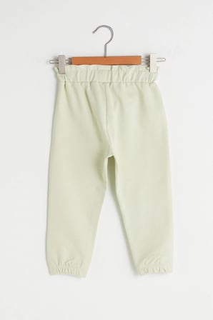 LCW baby Yeşil Beli Lastikli Basic Pamuklu Kız Bebek Jogger Eşofman Alt