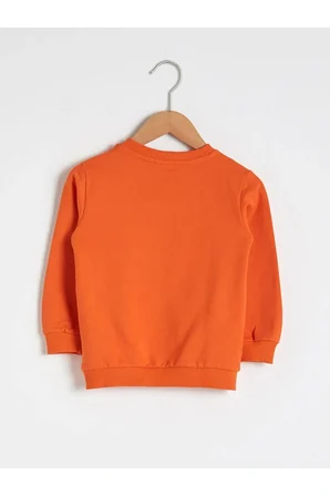 LCW baby Turuncu Erkek Bebek Baskılı Sweatshirt